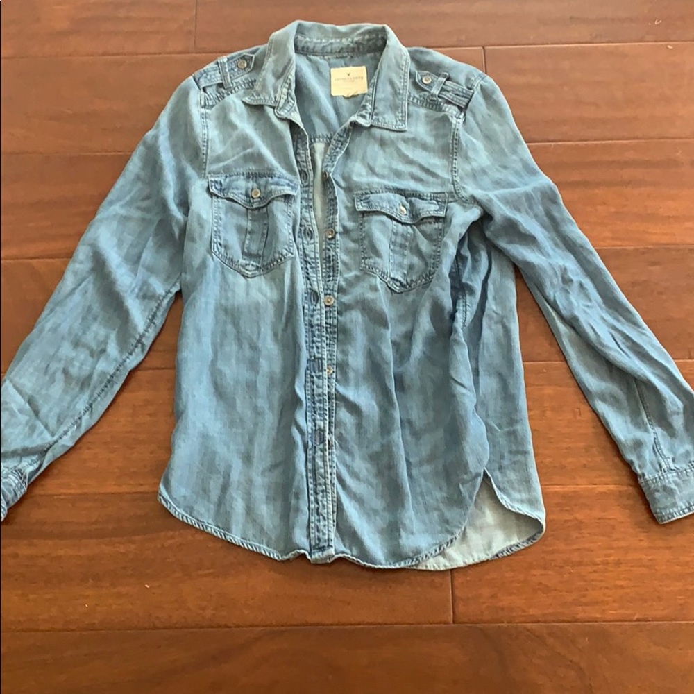 American Eagle Boyfriend Fit Denim Shirt